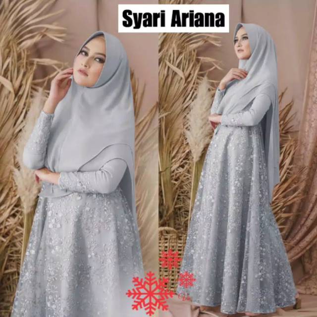 Gamis syar'i Ariana/ gamis brokat mutiara