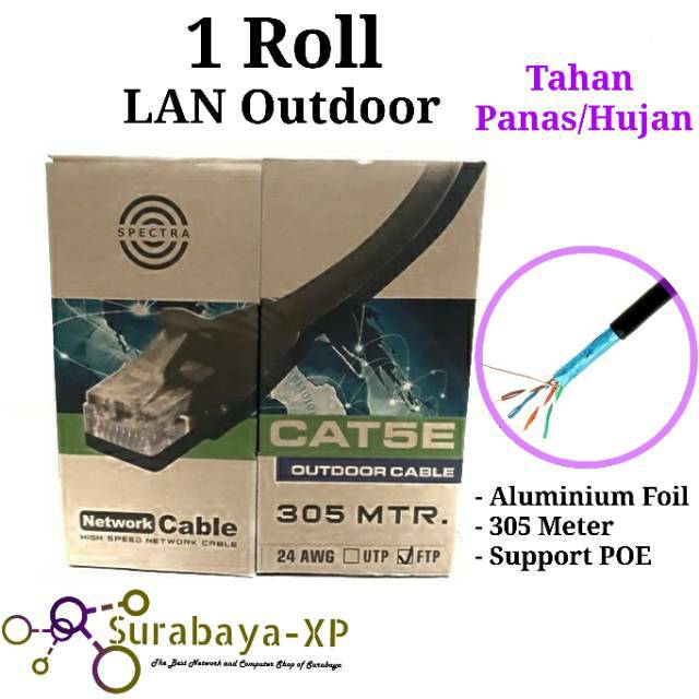 Kabel LAN STP Outdoor CAT5E SPECTRA FTP CAT5E 1 box roll roll dus 305 meter UTP Internet jaringan