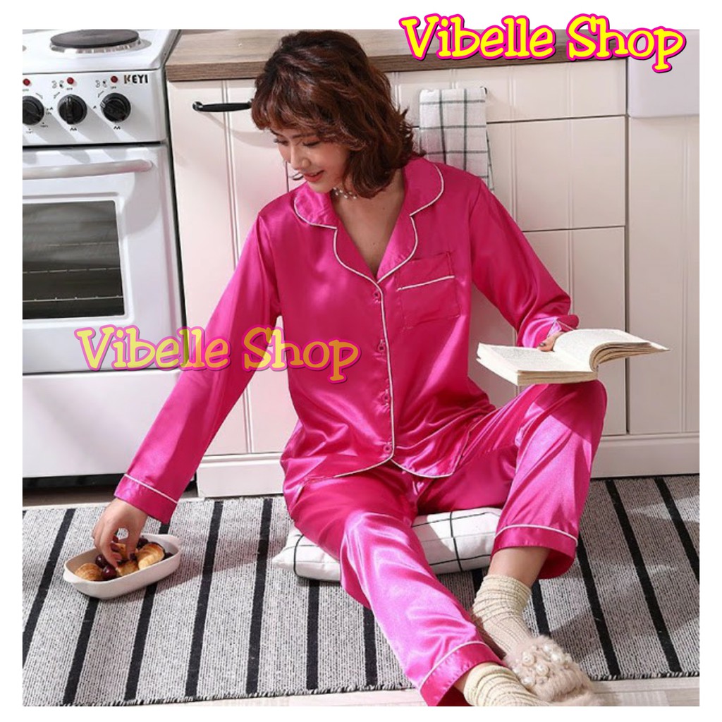 SATINPP - Vibelle Baju Tidur Piyama Satin Silky Velvet Premium Wanita-4