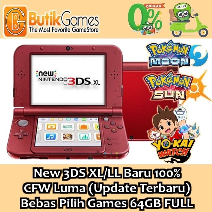 HOT PRICE  New 3ds XL / LL Nintendo 3dsxl CFW permanent 64 gb