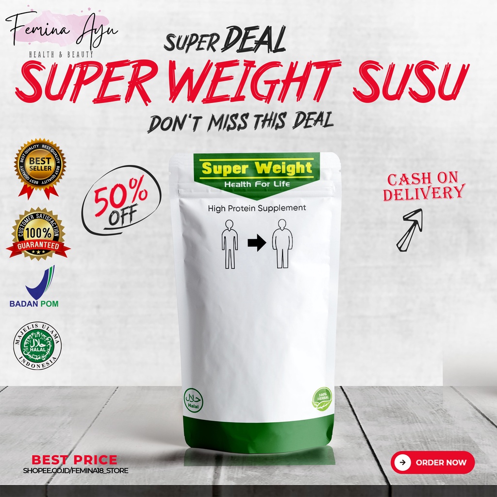 

SUPER WEIGHT SUSU - Suplemen Penambah Berat Badan Tanpa Efek Samping / penambah berat badan