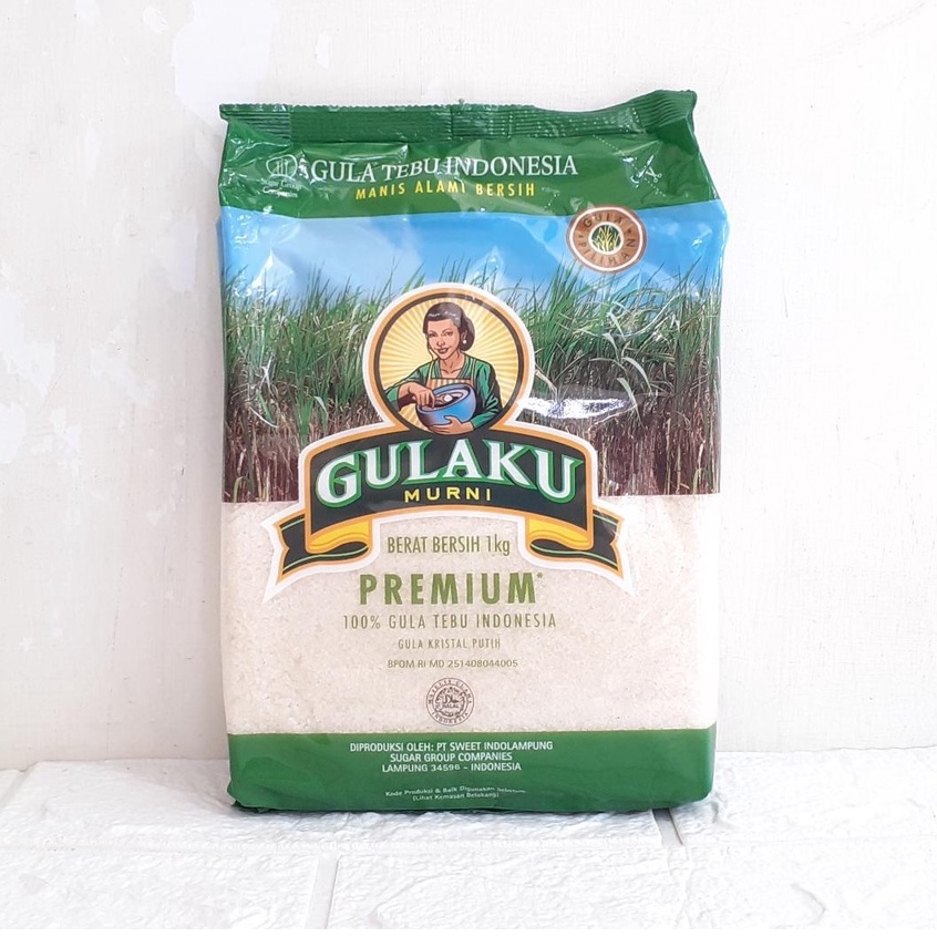 GULA PASIR Gulaku 1kg PREMIUM bungkus Hijau Gula Tebu Indonesia