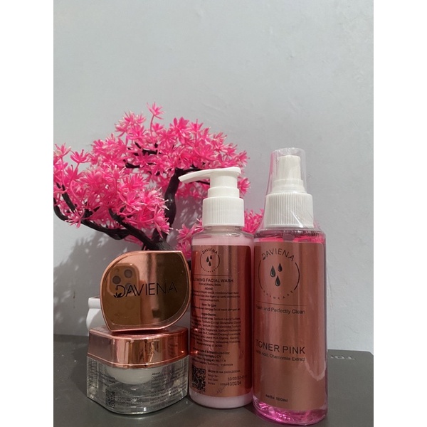 (PUSAT JAWA) Daviena Skincare | GLOWING SERIES |PEMUTIH WAJAH BPOM|DAVINA SKINCARE-PAKET TANPA SERUM