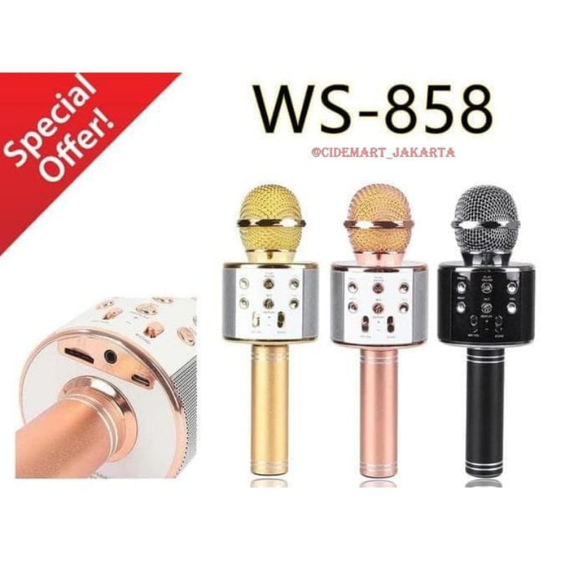 MICROFON KARAOKE WS858 / MIC KARAOKE WIRELESS BLUETOOTH WSTER WS-858