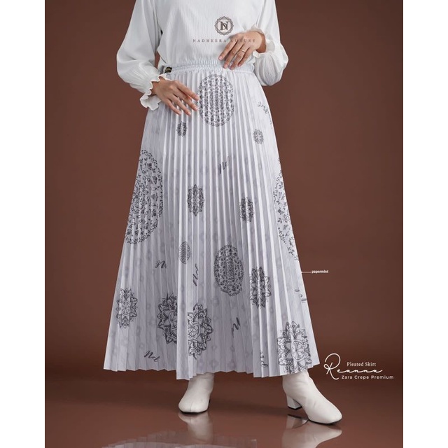 Reanna Nadheera Luxury ORI rok santai rok elegan pleated skirt plisket
