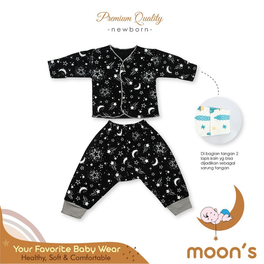 Newborn Moons stelan panjang Newborn Buka kaki Stelan Baru Lahir baju bayi