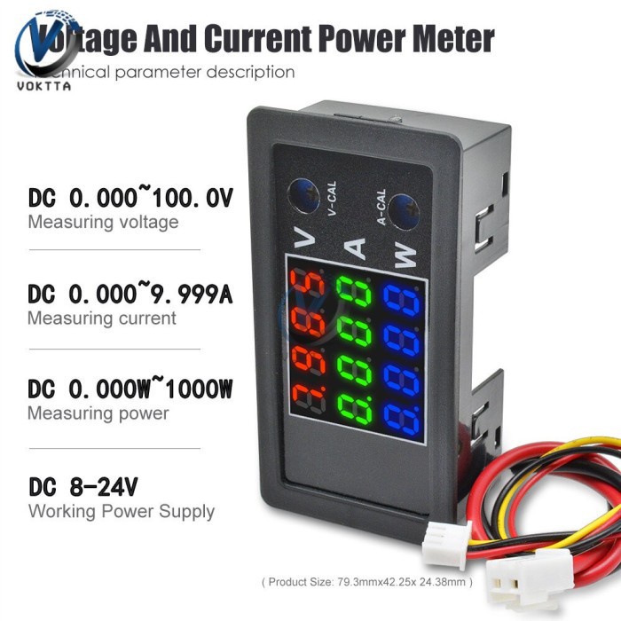 Precision DC Meter 3 in 1 Volt Ampere Watt 4 digit V A W 0 sd 100V