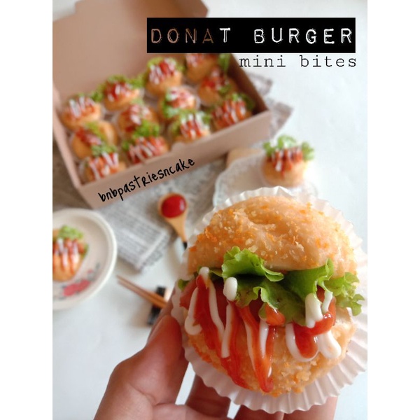 

Bnbpastriesncake Donat Mini Burger Isi 12 Pedas