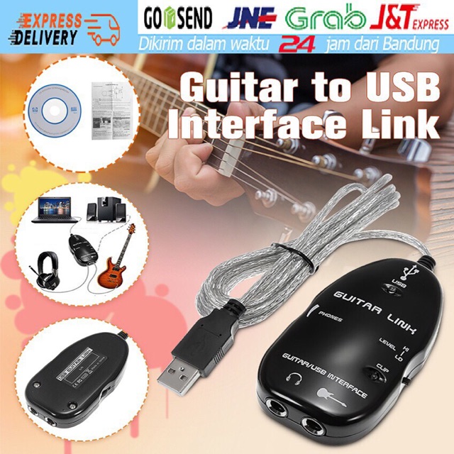 Guitar Link USB Interface Penghubung Komputer Android XP Windows Sound Card Effector