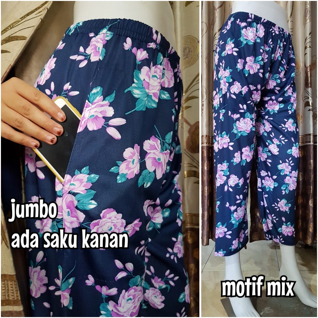 TERMURAH!! LEGGING PANJANG WANITA MUSLIMAH / Legging Jumbo Motif Bunga Bahan Hyget Best Seller