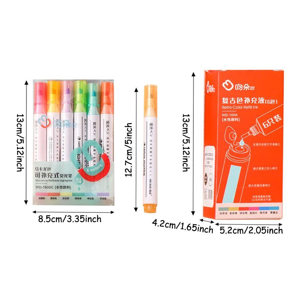 Preva 6PCS/Set Stabilo Pen Set Good-looking Perlengkapan Kantor Sekolah Menggambar Graffiti Alat Tulis Pena Warna