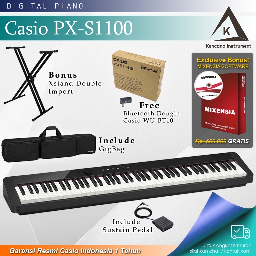 Casio Privia PXS1100 / PX S1100 / PXS 1100 Digital Piano Garansi Resmi