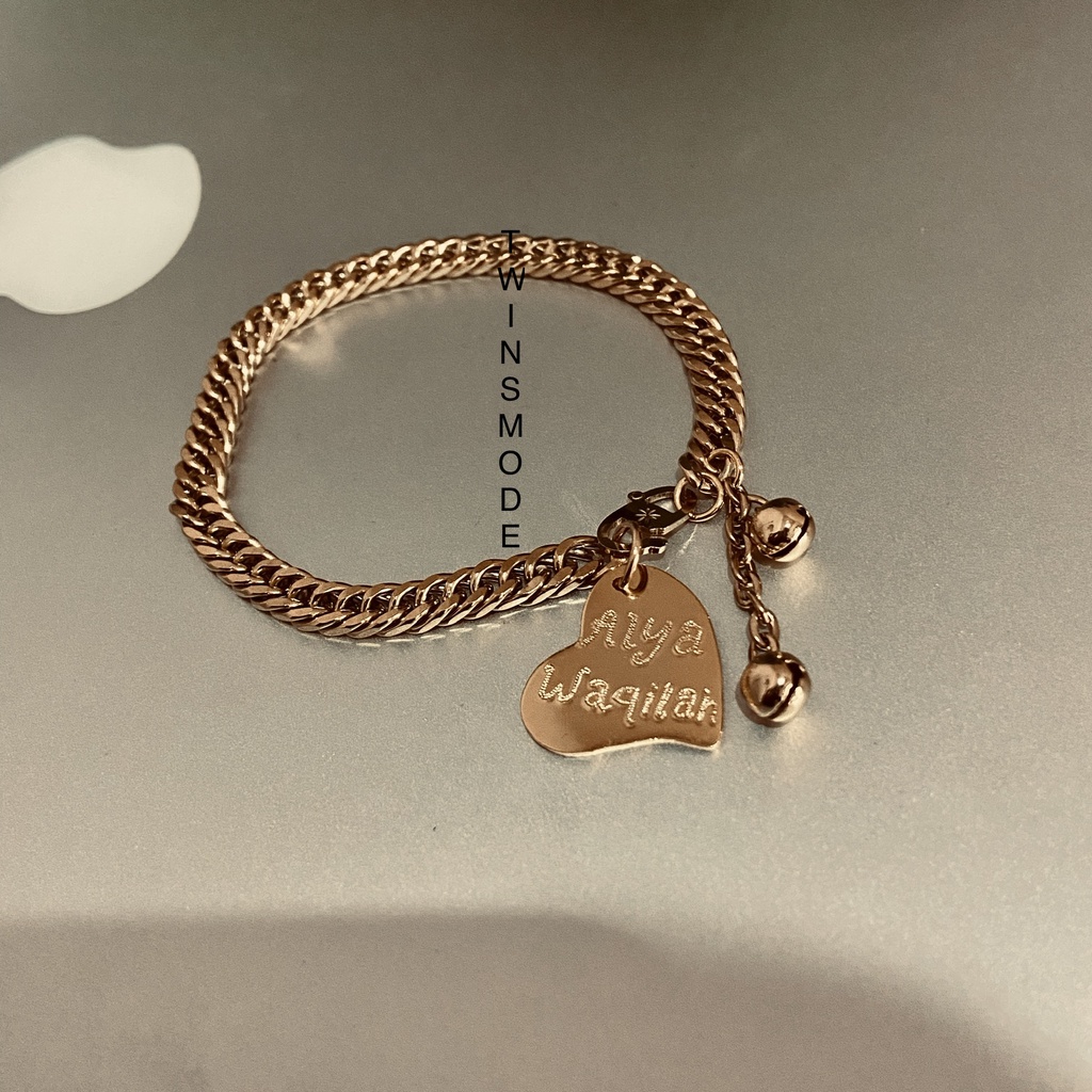 Gelang Gold Nama Rantai Titanium Love