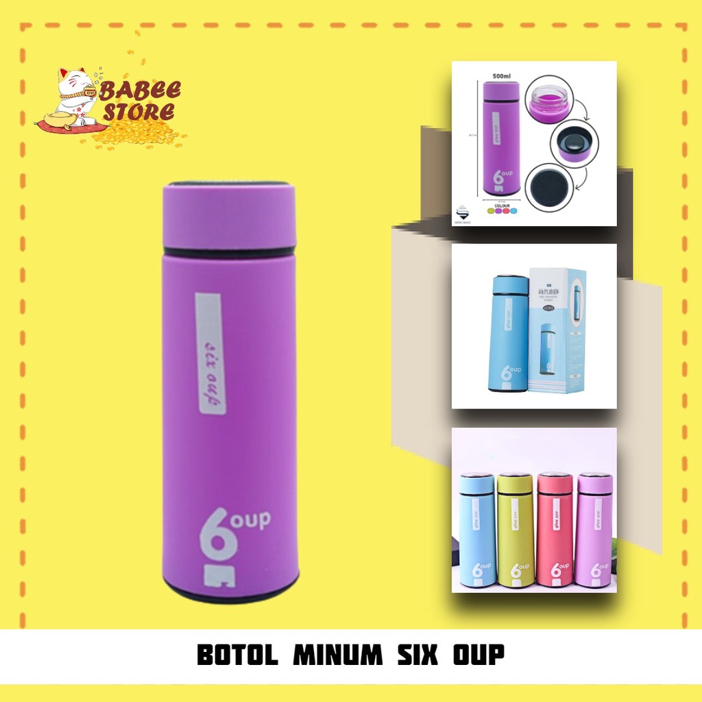 BABEE BOTOL MINUM KACA SIX OUP 450ML / TUMBLR TUMBLER WARNA WARNI / BOTOL MINUM