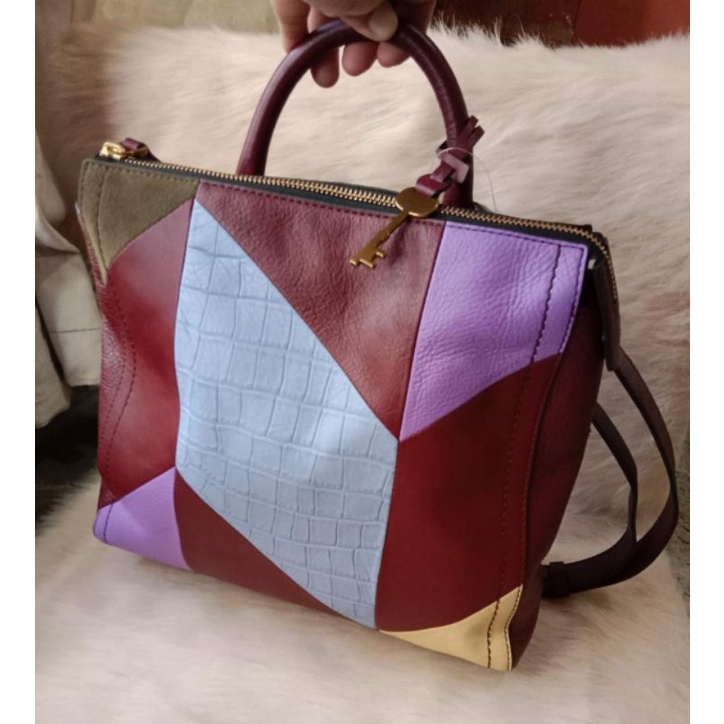 tasFOSSIL PARKER *convertible* small *backpack/crossbody bag* patchwork pw m