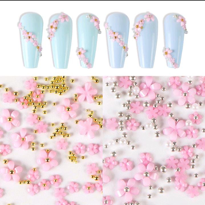 NAIL FLOWER 3D RESIN HIASAN BUNGA 3D TIMBUL WEDDING NAILS