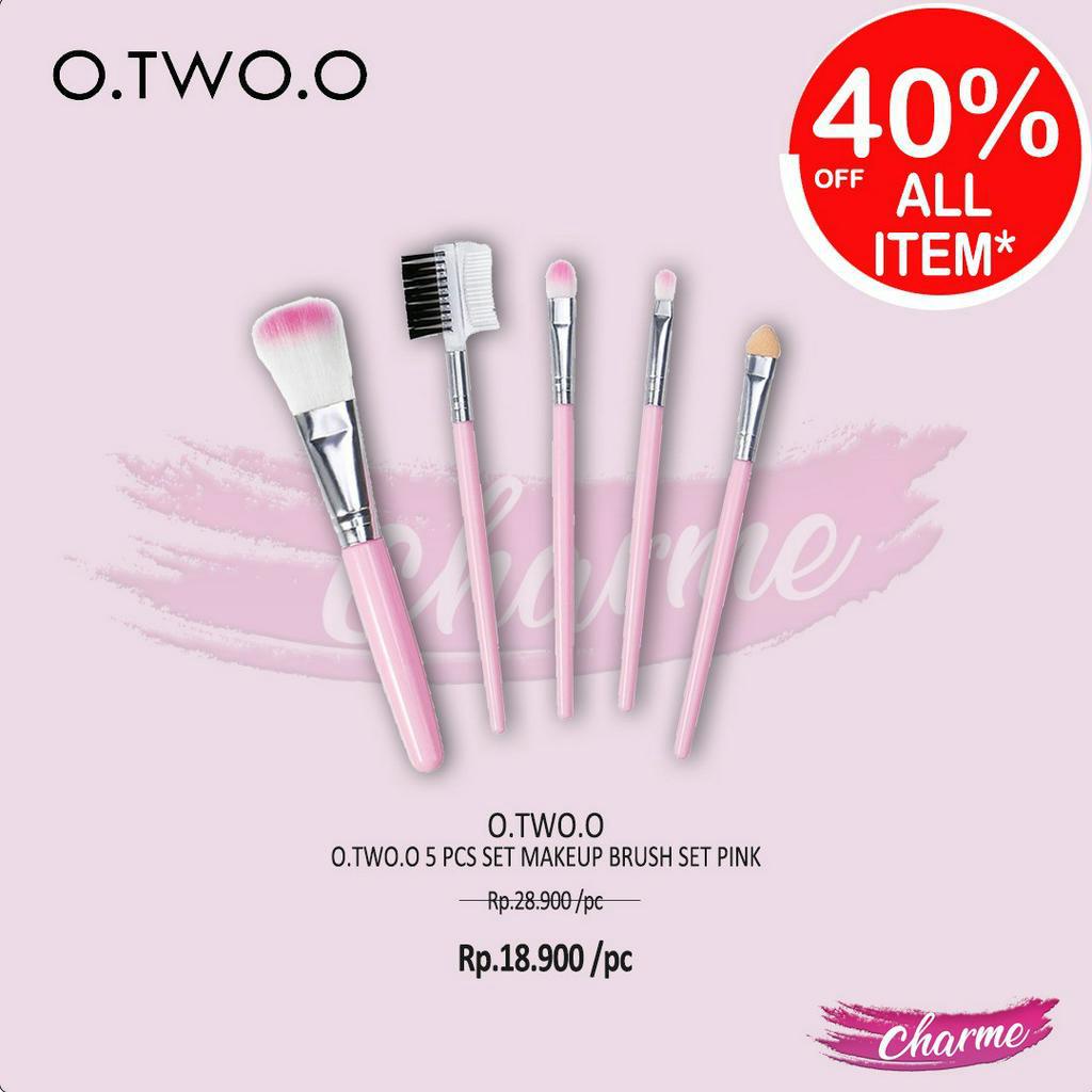 (READY &amp; ORI) OTWO.O Otwoo 5 Pcs Set Make Up Brush Set Pink O Two O - 1888 Kuas Blending kit