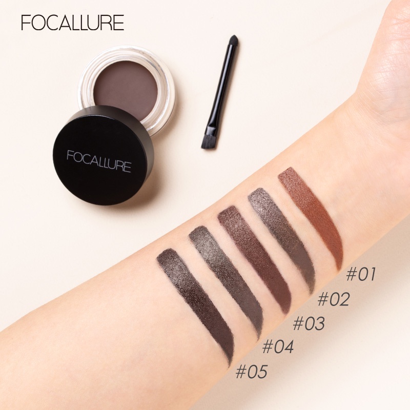 FOCALLURE 2PCS Eye Makeup Set Waterproof Mascara Eyebrow Cream Easy to Carry