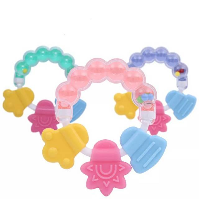 Mainan Rattle Teether Gigit Genggam Bayi Anak Mainan Gigit Bayi