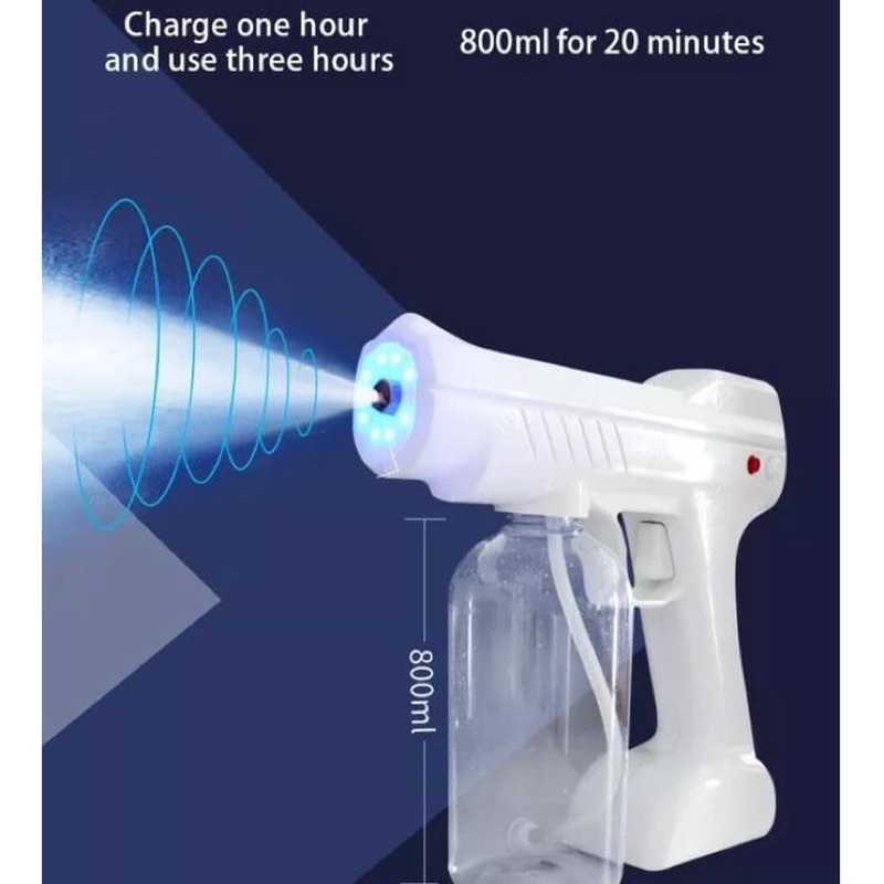 ORIGINAL ATOMIZER NANO SPRAY GUN DISINFECTANT MESIN FOGGING HIGH QUALITY Wireless 800ml