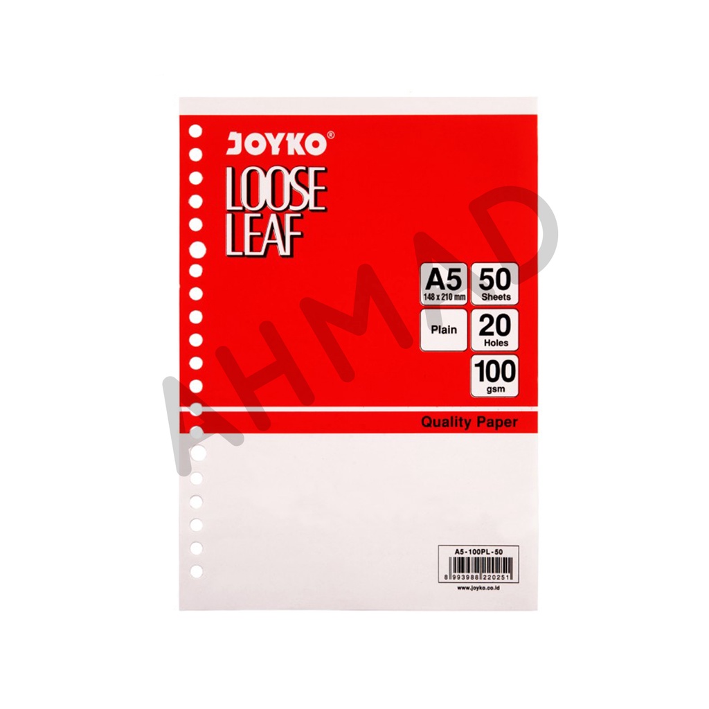 

JOYKO Loose Leaf Isi A5 - POLOS - PLAIN - 50 Lembar [ PACK ]