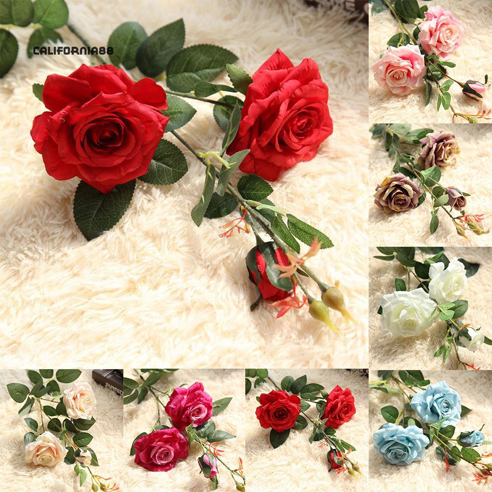 Buket Bunga Mawar Buatan Dengan Bahan Sutra Untuk Hiasan Dekorasi