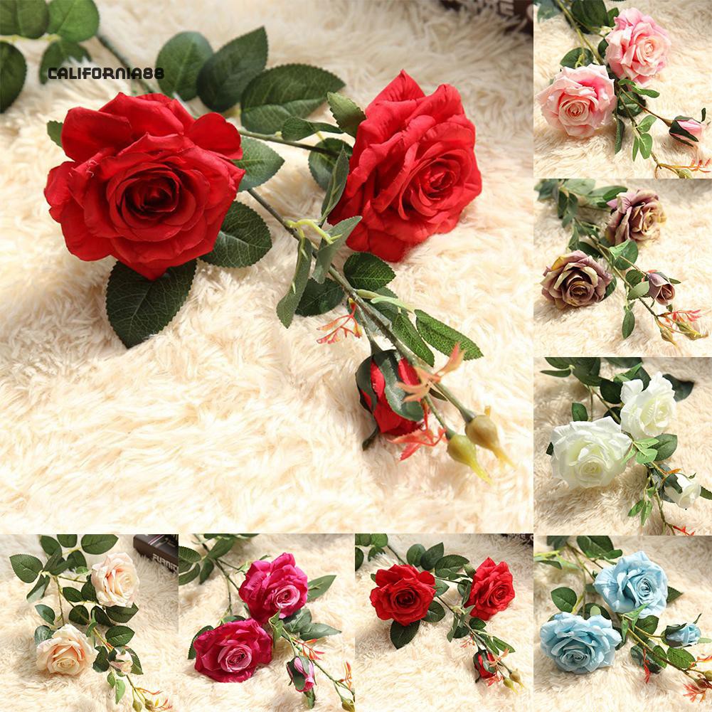 Buket Bunga Mawar Buatan Dengan Bahan Sutra Untuk Hiasan Dekorasi