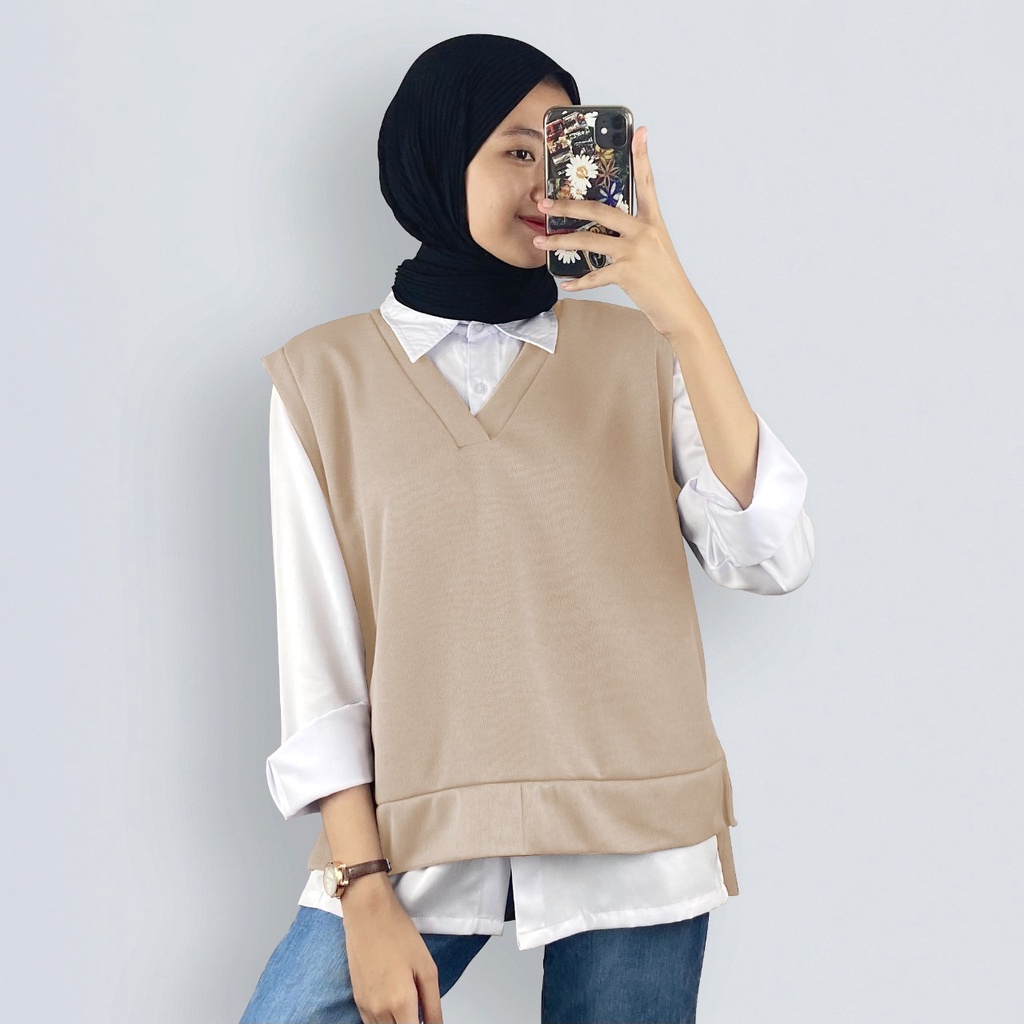 Outer Baju Rompi Vest Korean Style Wanita Atasan Kekinian C22-5