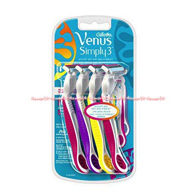 Gillette Venus Simply 3 Disposable Razor Isi 3 Pcs Pisau Cukur Wanita Cewek Gilete Gillete Gilette Pink Simple Venus Pisau Cukur Cewek Simpli