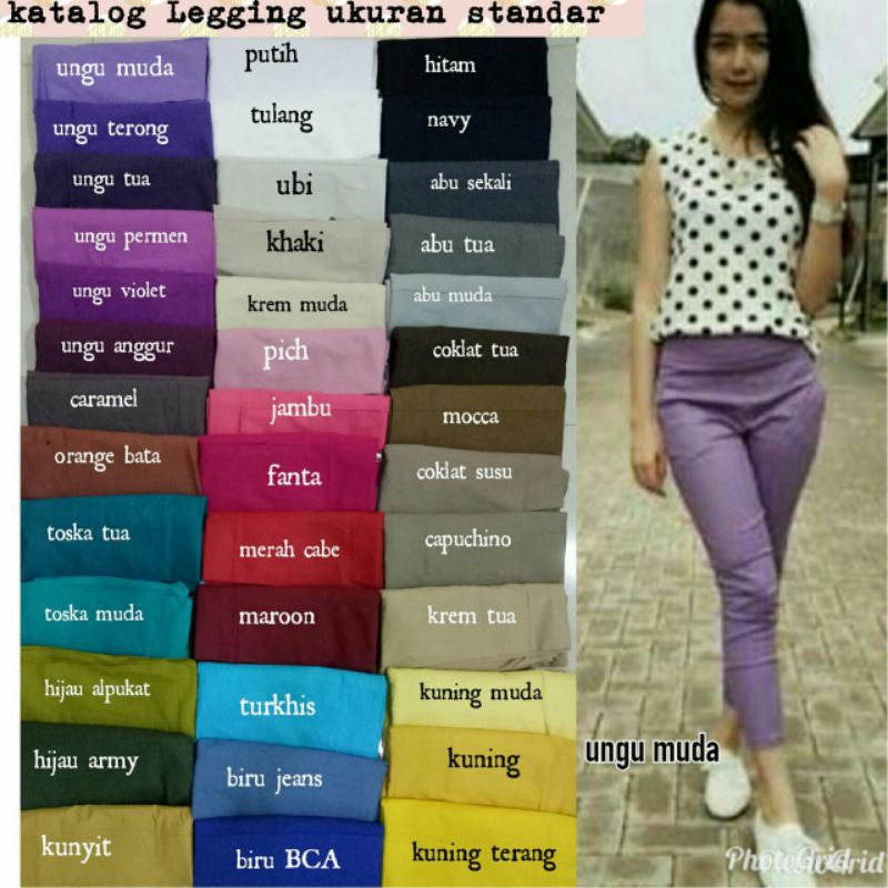 celana katun streech leging katun warna fuchia