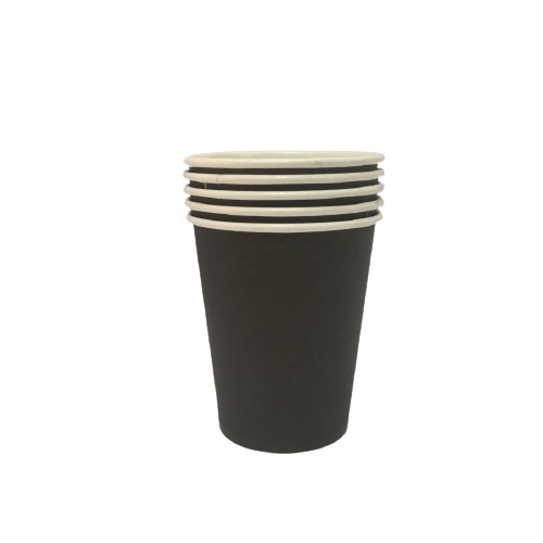 PAPER CUP HITAM 8 OZ PER SLOP KERTAS FOAM Bening Minuman Kemasan Praktis Aman Bening Jus Sablon Kopi