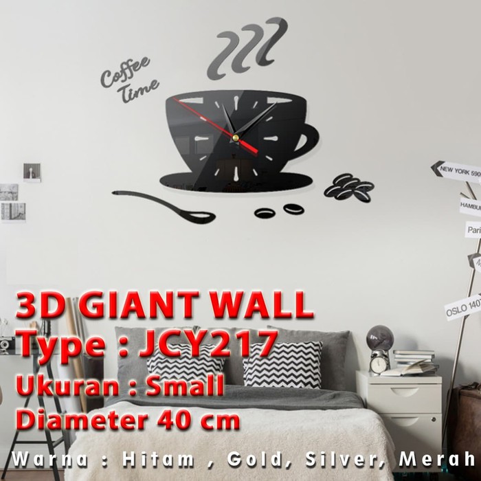 Jam Dinding 3D Giant Wall Clock Size SMALL Tipe JCY 217 Diameter 40 cm