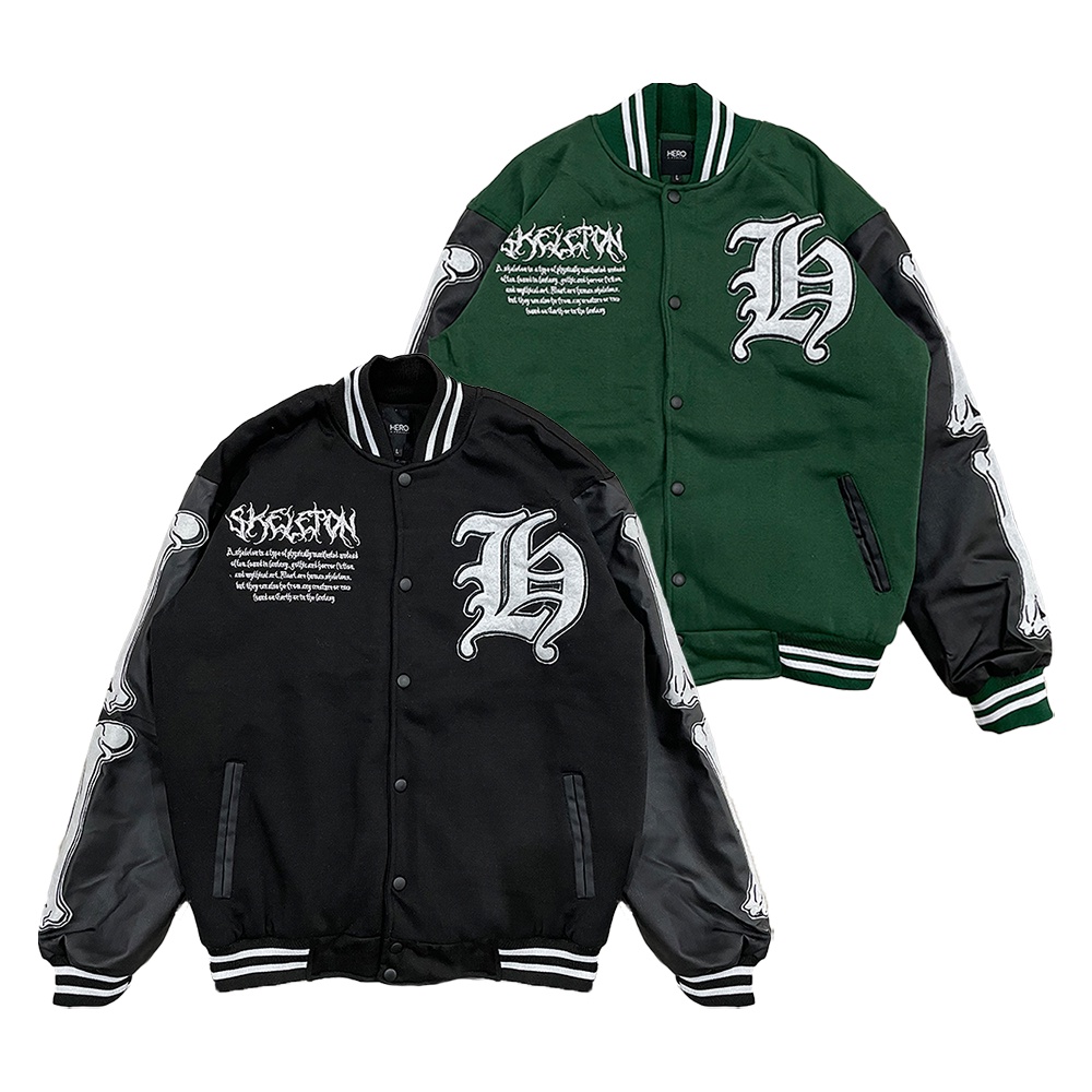 HRXPRJCT - VARSITY JACKET 'SKELETON'