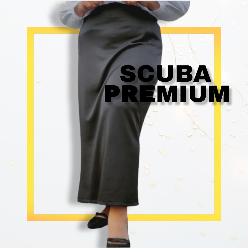 Rok Kantor Span Scuba Panjang JUMBO / Rok Kerja / Rok Pencil Scuba / Rok Span Maxi Skirt-4