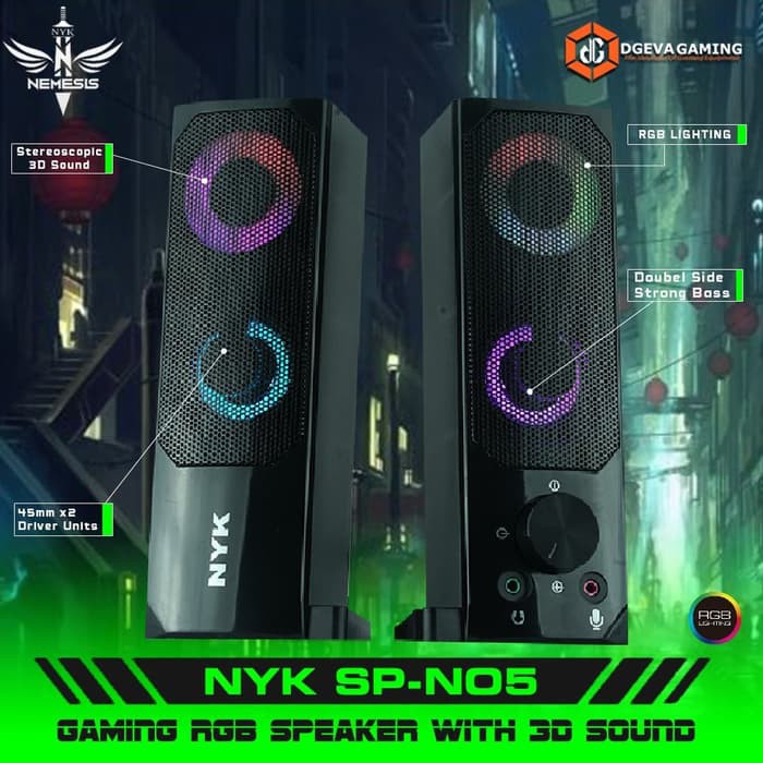 NYK SP-N05 RGB Gaming Sound Bar With Double Sides Strong Bass Speaker