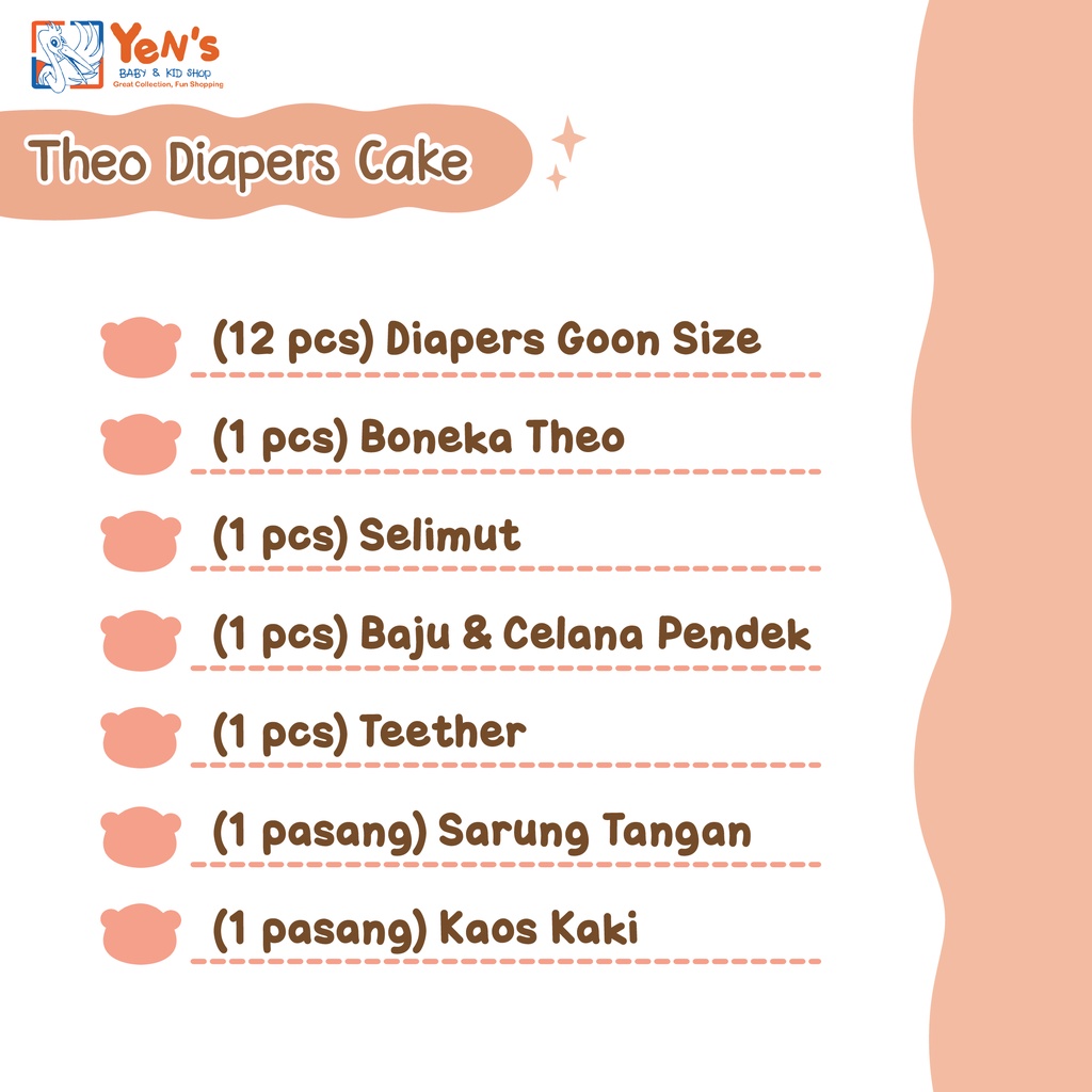 Diapers Cake Medium - Bona / Theo / Moli Series