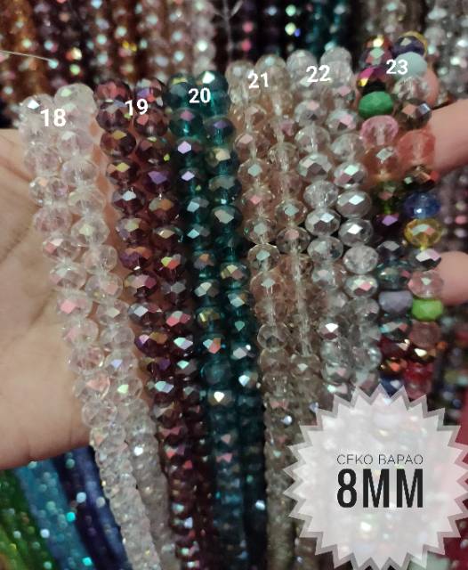 Ceko bapao /Kristal bapao 8mm warna biasa