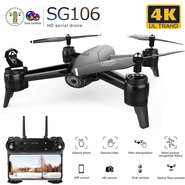 Import SG106 RC Drone Optical Flow 1080P 720P 4K HD Dual Camera Real Time Aerial Video RC