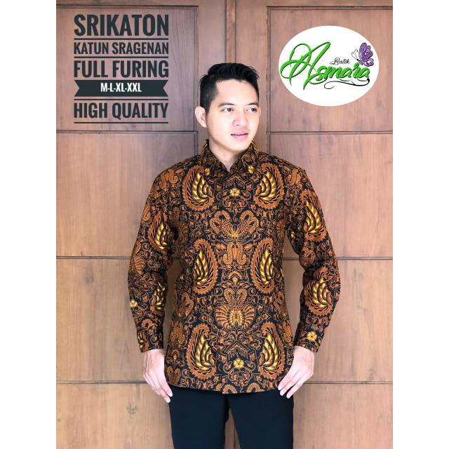 SRIKATON Batik Pria Asli Katun Halus Sragenan Full Furing Murah