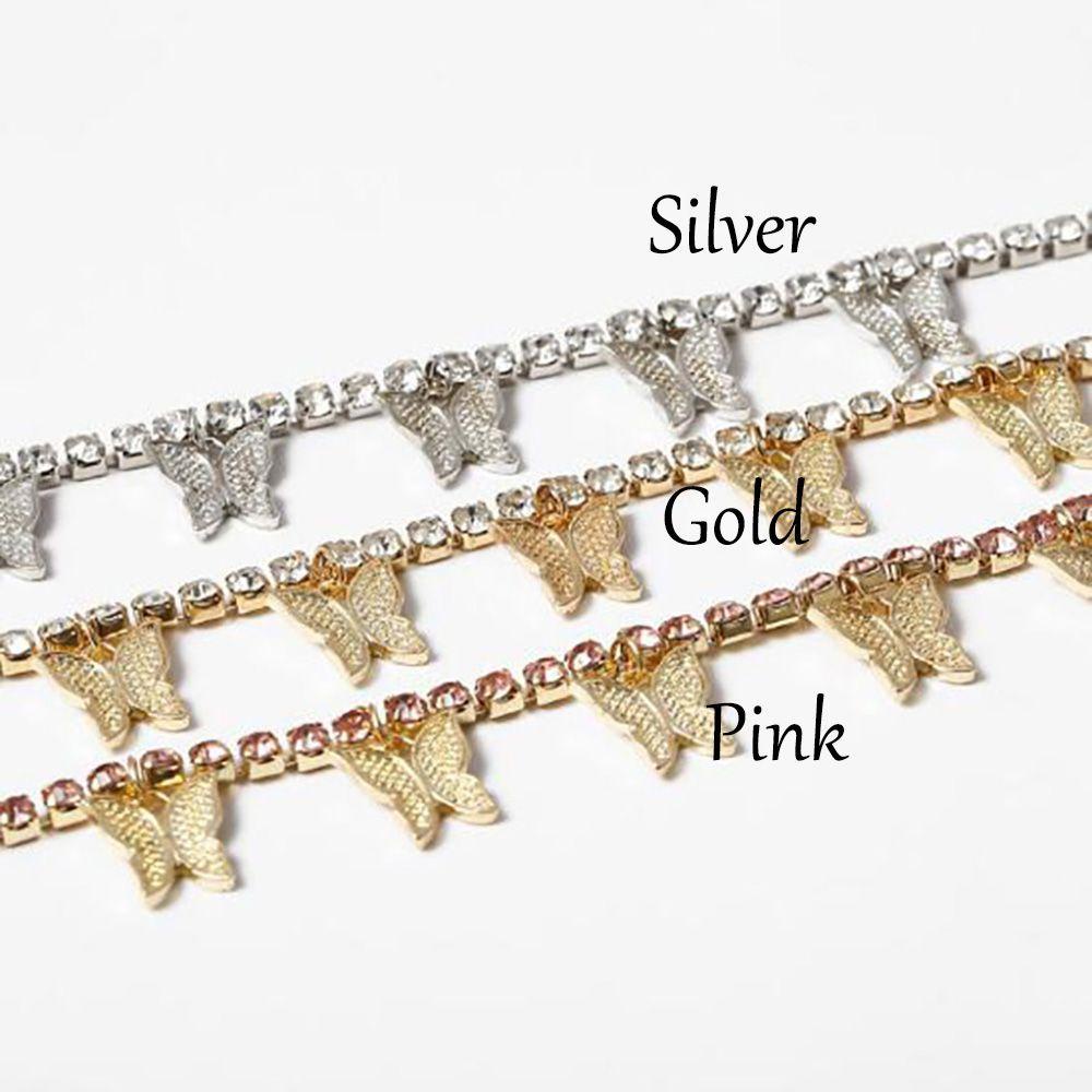 Lily Kalung Wanita Fashion Berlian Imitasi Liontin Kupu-Kupu