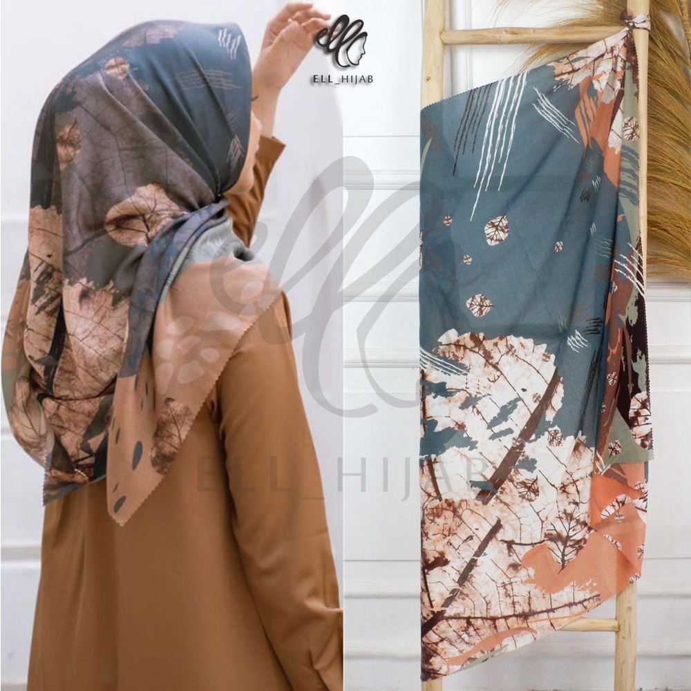 Hijab segiempat denay ell motif (pohon series)-2