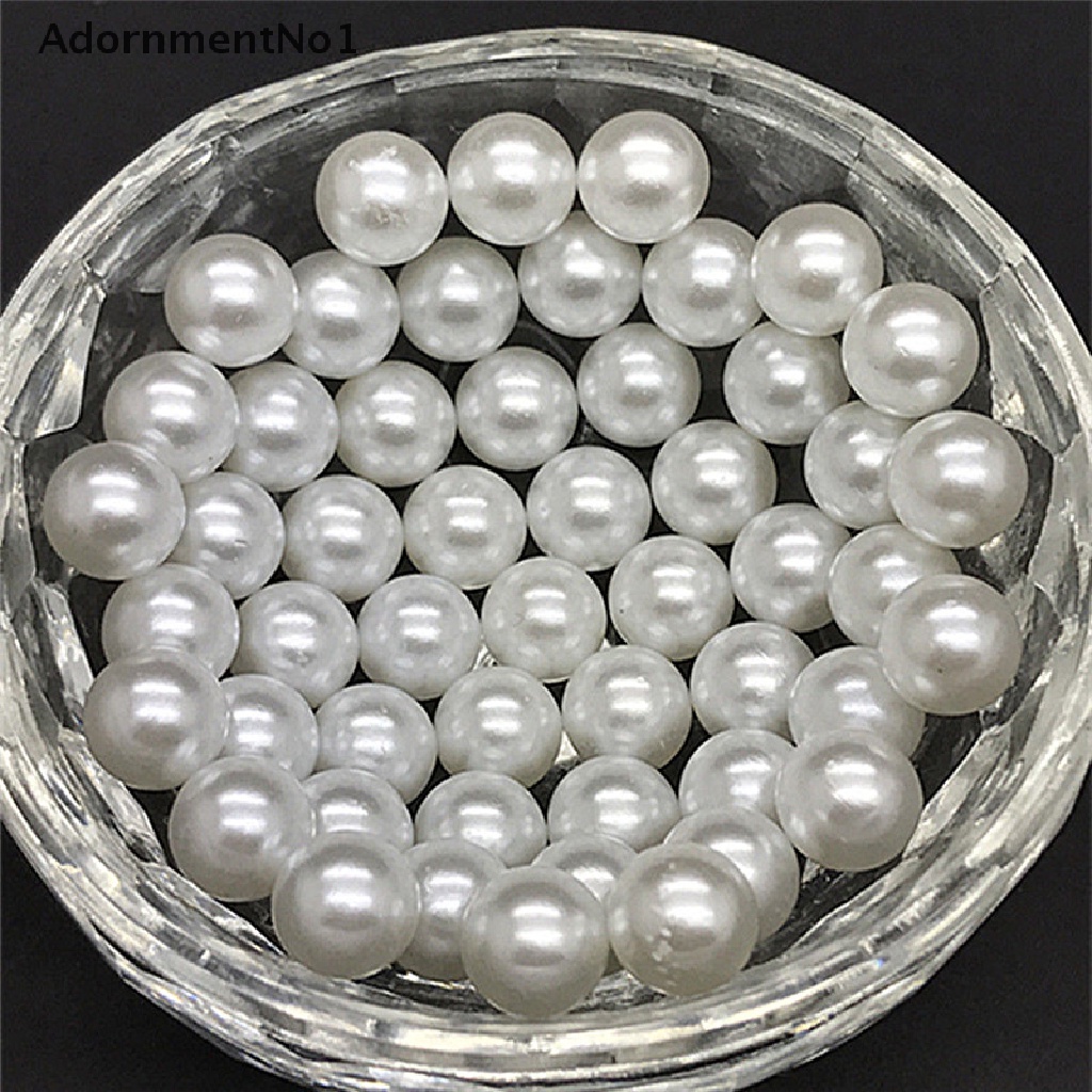 (AdornmentNo1) Manik-manik Mutiara Akrilik Bulat Ukuran 4 / 6 / 8 / 8 mm Untuk Membuat Perhiasan DIY