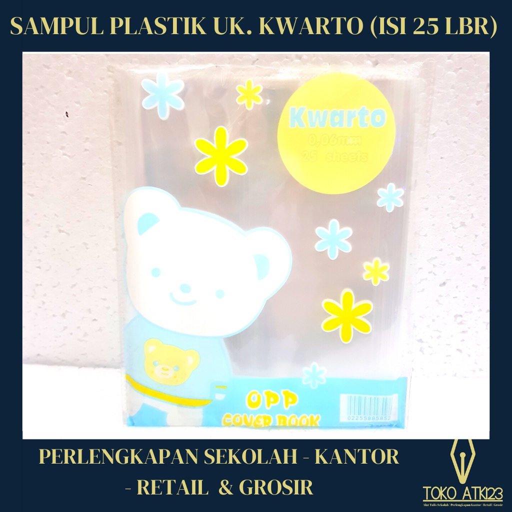 Sampul Buku Plastik Kwarto / Mika Transparant / Tebal (1 Set isi 25) Panda