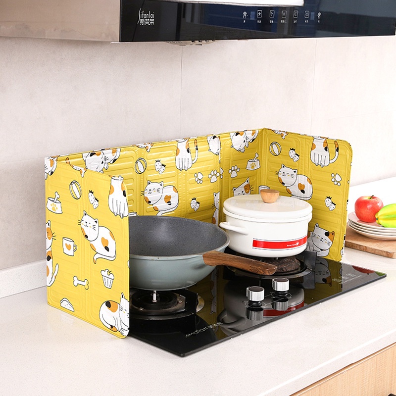 Plat Aluminum Lipat Pelindung Kompor Gas Anti Cipratan Minyak Untuk Dapur