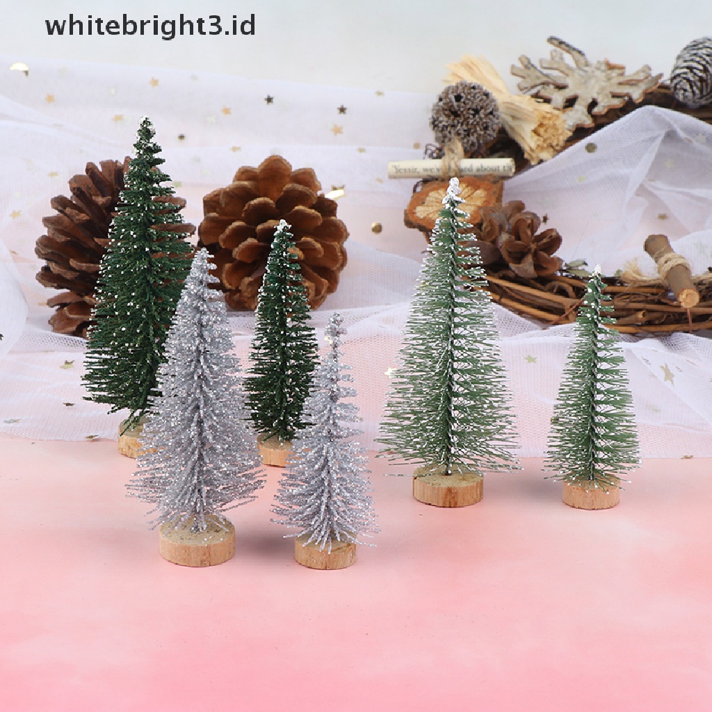 (whitebright3.id) 3pcs / set Pohon Natal Mini Untuk Dekorasi Meja