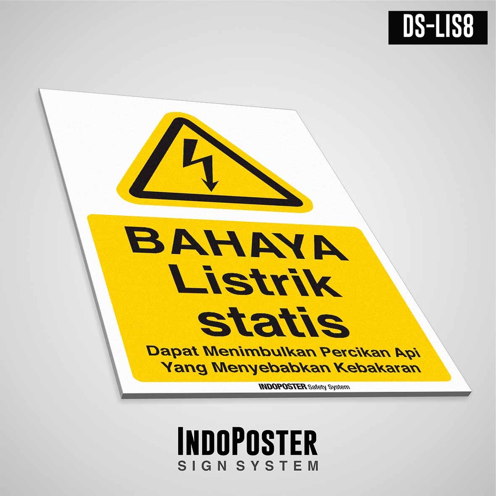 

Safety Sign Rambu K3 PVC ISO Bahaya Listrik Statis