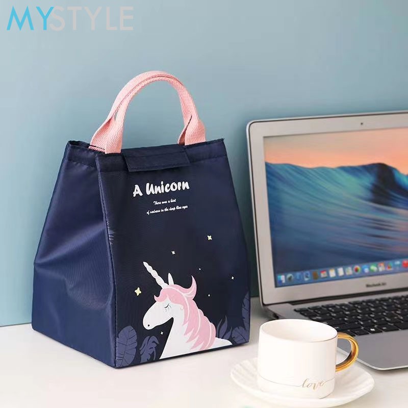 COOLER BAG UNICORN SUMMER PEREKAT VELCRO TAS BEKAL LUNCH BOX  BESAR MURAH LUNCH BAG BEKAL SEKOLAH