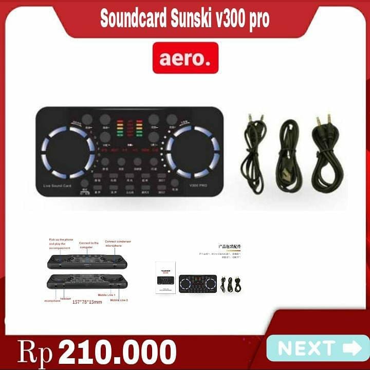 SUNSKI Soundcard Audio Bluetooth V300 Pro Audio USB External Soundcard
Live Broadcast