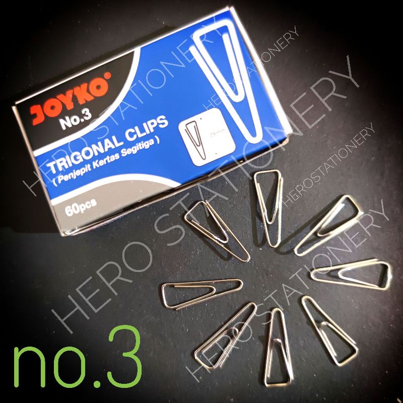 

Penjepit klip kertas segitiga trigonal paperclip metal joyko no 3