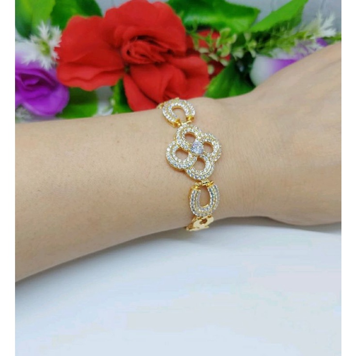 gelang tangan xuping motif love permata